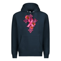 Navy breast cancer cross Premium Hoodie - AdoDesignShop