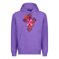 Purple breast cancer cross Premium Hoodie - AdoDesignShop