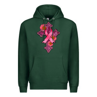 Sports Green breast cancer cross Premium Hoodie - AdoDesignShop