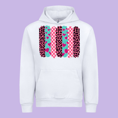 Valentine's Day Brushstrokes Urban Hoodie Designed By Barkaloodesign
