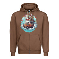 Chestnut happy santa Zipper Hoodie - Unal Design