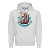 Dove Grey happy santa Zipper Hoodie - Unal Design