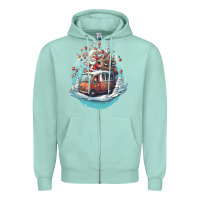 Seafoam happy santa Zipper Hoodie - Unal Design