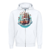 White happy santa Zipper Hoodie - Unal Design