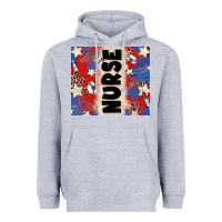 Heather Grey american nurse Heavyweight Hoodie - Zillion Design Studio