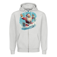 Dove Grey happy santa Zipper Hoodie - Unal Design