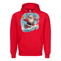 Red happy santa Zipper Hoodie - Unal Design