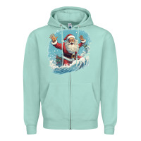 Seafoam happy santa Zipper Hoodie - Unal Design