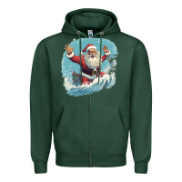 Sports Green happy santa Zipper Hoodie - Unal Design