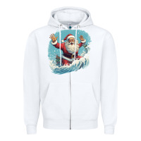 White happy santa Zipper Hoodie - Unal Design