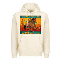 Tofu western sunset galloping horse sunflower Premium Hoodie - Artiststas