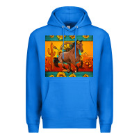 True Royal western sunset galloping horse sunflower Premium Hoodie - Artiststas