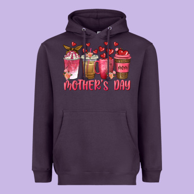 Mothers Day Coffee Cups Heavyweight Hoodie Designed By Texasbilliewilder