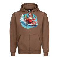 Chestnut surf happy santa Zipper Hoodie - Unal Design