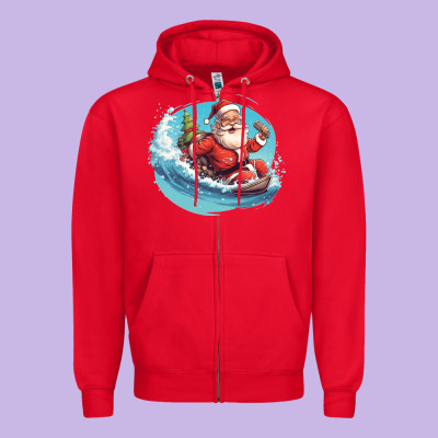 Zipper Hoodie surf happy santa