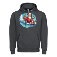 Smoke surf happy santa Zipper Hoodie - Unal Design