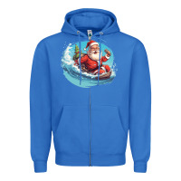True Royal surf happy santa Zipper Hoodie - Unal Design