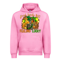 Fuchsia Pink dead inside but feeling lucky Urban Hoodie - NancyCooperArtShop