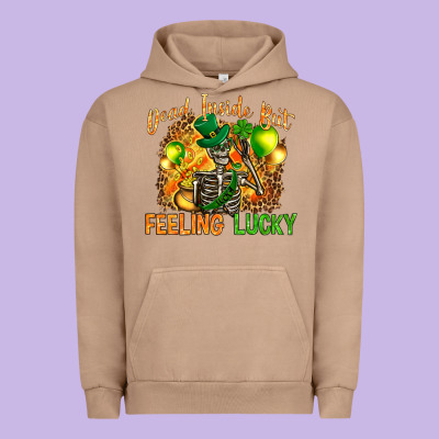 Dead Inside But Feeling Lucky Urban Hoodie Designed By Nancycooperartshop