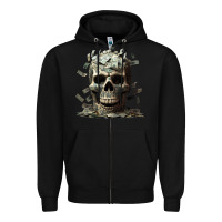 Black bad money Zipper Hoodie - Unal Design