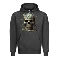 Charcoal Heather bad money Zipper Hoodie - Unal Design