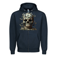 Navy bad money Zipper Hoodie - Unal Design