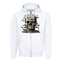 White bad money Zipper Hoodie - Unal Design