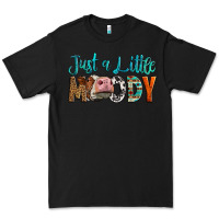 Black Western Just A Little Moody Cow Premium Tee - LillyAllenDesigns