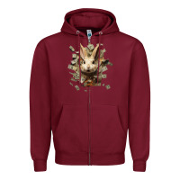 Burgundy bad rabbit Zipper Hoodie - Unal Design