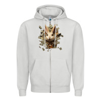 Dove Grey bad rabbit Zipper Hoodie - Unal Design