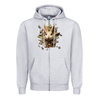 Heather Grey bad rabbit Zipper Hoodie - Unal Design