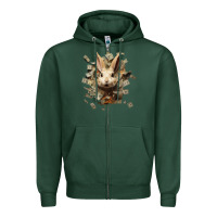 Sports Green bad rabbit Zipper Hoodie - Unal Design