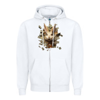 White bad rabbit Zipper Hoodie - Unal Design