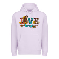 Lilac love horses  leather turquoise leopard Premium Hoodie - Artiststas