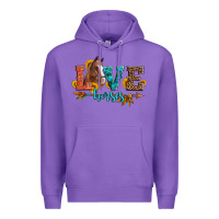 Purple love horses  leather turquoise leopard Premium Hoodie - Artiststas