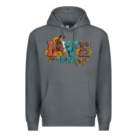 Rock love horses  leather turquoise leopard Premium Hoodie - Artiststas