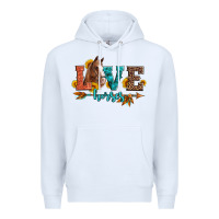 White love horses  leather turquoise leopard Premium Hoodie - Artiststas