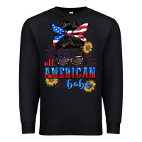 Black All American Babe 4th of July Premium Sweatshirt - CowGirlArtShop