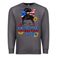 Charcoal Heather All American Babe 4th of July Premium Sweatshirt - CowGirlArtShop