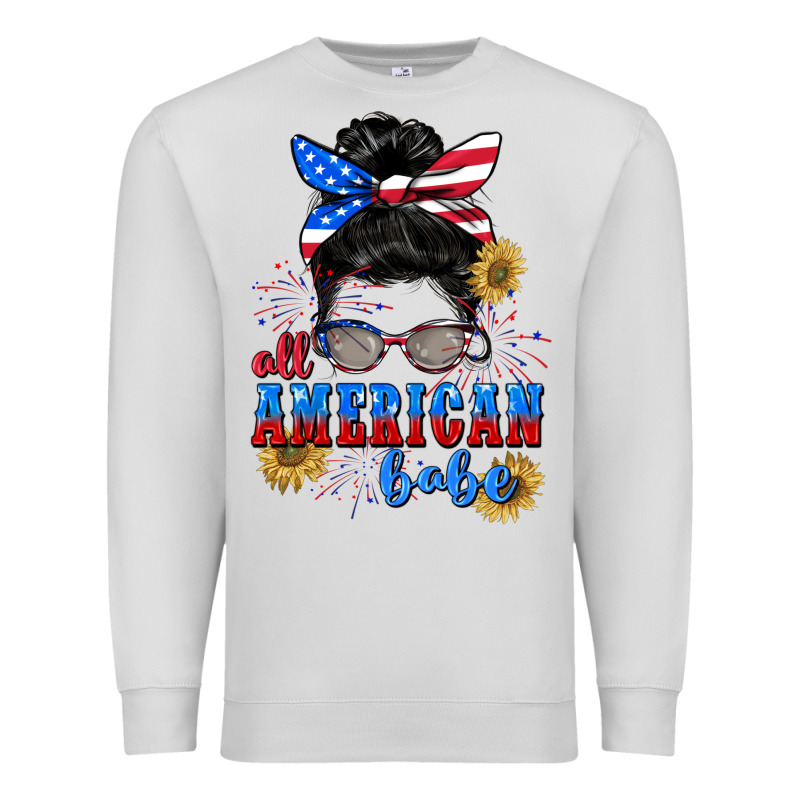 All American Babe 4th Of July Premium Sweatshirt by CowGirlArtShop | Teevron