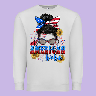 All American Babe 4th Of July Premium Sweatshirt Designed By Cowgirlartshop
