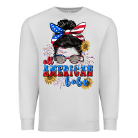 Dove Grey All American Babe 4th of July Premium Sweatshirt - CowGirlArtShop