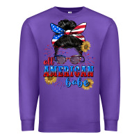 Purple All American Babe 4th of July Premium Sweatshirt - CowGirlArtShop
