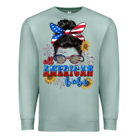 Seafoam All American Babe 4th of July Premium Sweatshirt - CowGirlArtShop
