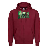 Burgundy money Zipper Hoodie - Unal Design