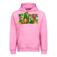 Fuchsia Pink luck with gnome and beer Urban Hoodie - NancyCooperArtShop