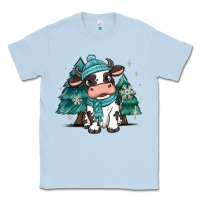 Dusty Blue winter i'm udderly freezing baby cow Classic Tee - MaliasSmallBusiness