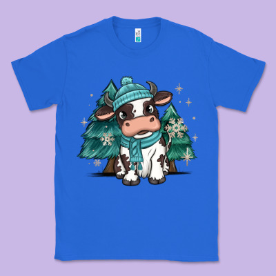 Classic Tee winter i'm udderly freezing baby cow