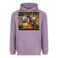 Lavender christmas farm and horse Heavyweight Hoodie - RanaPortraitStore