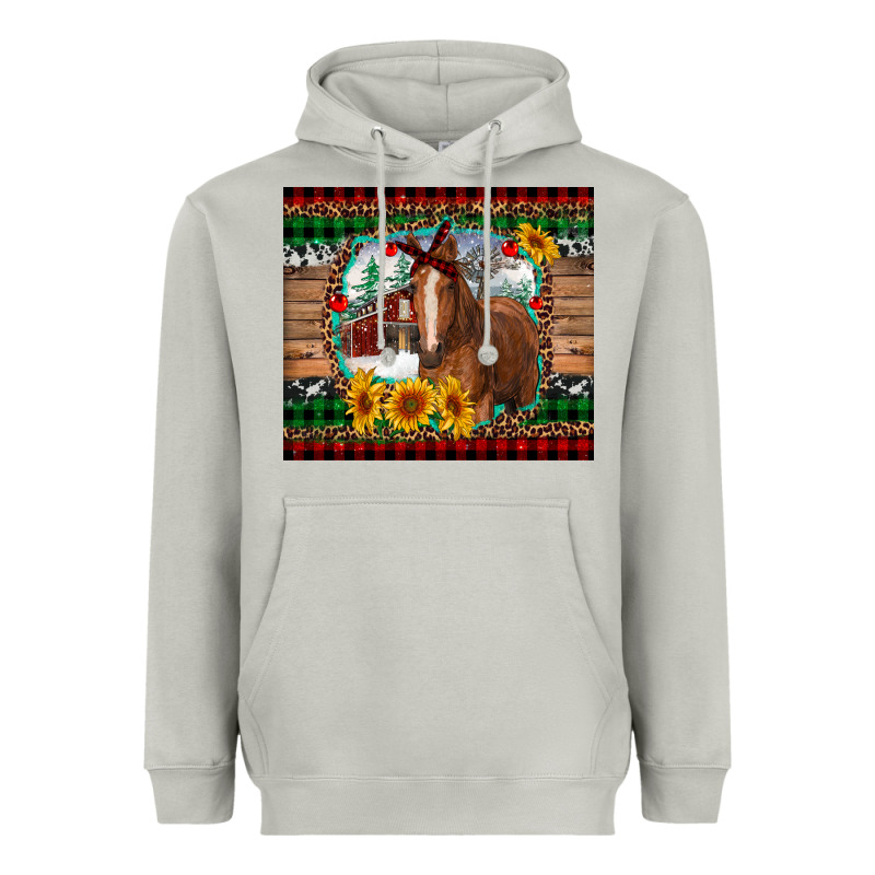Christmas Farm And Horse Heavyweight Hoodie by RanaPortraitStore | Teevron